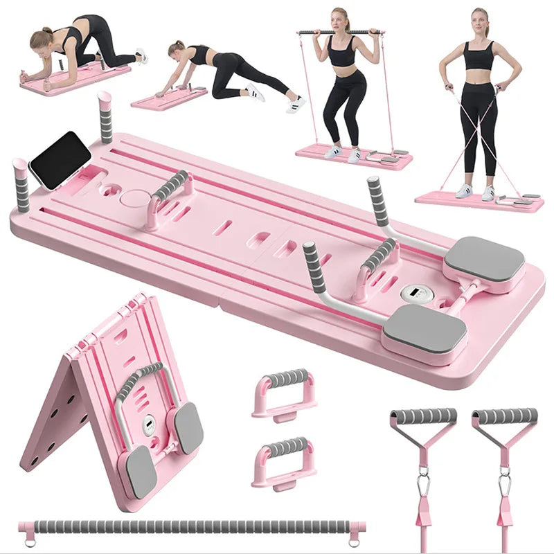 Multi-Functional Pilates & Fitness Board with Resistance Bands